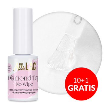 10+1gratis Top bez przemywania z efektem diamentowego połysku Diamond Top no wipe Allelac HEMA/Di-HEMA Free 7g