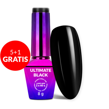 5+1gratis Lakier hybrydowy Molly Nails Ultimate Black HEMA/Di-HEMA free 8g