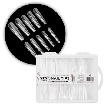 Tipsy do szybkiego przedłużania paznokci Nail Tips NTN Premium ballerina slim 100 szt