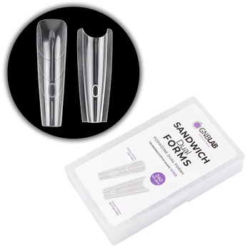 Podwójne kanapkowe dual formy do budowy paznokci Sandwich dual forms trumienka 15 rozmiarów 240 szt