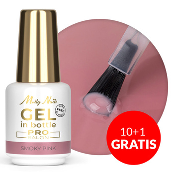 10+1gratis Żel budujący w butelce z pędzelkiem Gel in Bottle Molly Nails Pro Salon Smoky Pink HEMA/Di-HEMA Free 15g