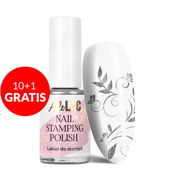 10+1gratis Lakier do stempli i stampingu AlleLac Nail Stamping Polish srebrny silver 7ml
