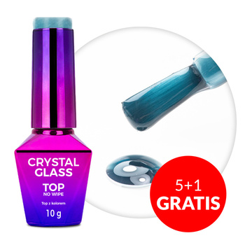 5+1gratis Kolorowy top bez przemywania top no wipe Crystal Glass Molly Nails Blue Ocean HEMA/Di-HEMA Free 10g