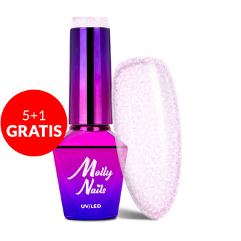 5+1gratis Lakier hybrydowy Molly Nails Bling it on! Sucree 8g Nr 500