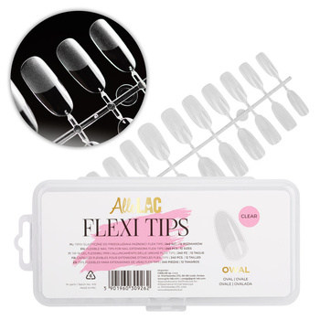 Tipsy do szybkiego przedłużania paznokci Flexi Tips AlleLac oval 240 szt