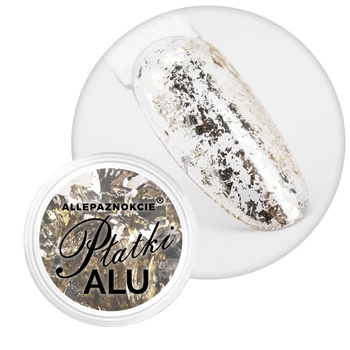 Pyłek do paznokci metaliczne Płatki Alu Allepaznokcie 0,2 g Nr 9