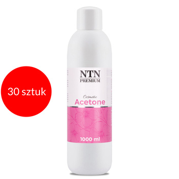 30szt Aceton kosmetyczny NTN Premium płyn do usuwania lakieru hybrydowego 1000ml