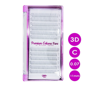 Rzęsy Premium Volume Wonder Lashes Fans metoda objętościowa 3D C 0.07 11 mm