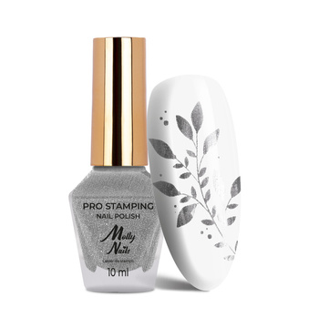Lakier do stempli i stampingu Molly Nails PRO Stamping srebrny silver 10ml