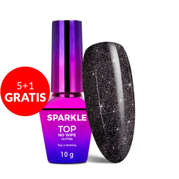 5+1gratis Top LED/UV no wipe brokatowy Molly Nails Sparkle Top Star 10g
