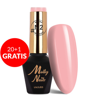 20+1gratis Lakier hybrydowy Molly Nails Natural by Monika Mielniczuk HEMA/Di-HEMA free 8g Nr N2