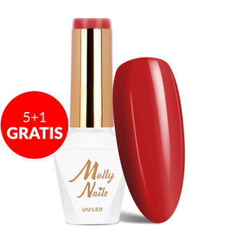 5+1gratis Lakier hybrydowy Molly Nails Elite Women Brick Red HEMA/Di-HEMA Free 8g Nr 43