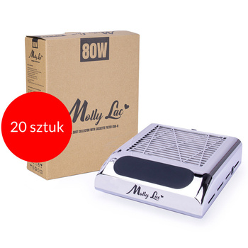 20sztuk Pochłaniacz pyłu 80W kasetowy MollyLac 1-wiatrakowy Silver srebrny 858-8
