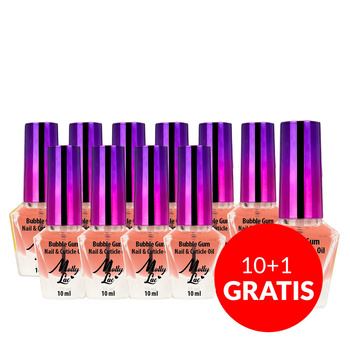 10+1gratis Oliwka do skórek i paznokci Bubble Gum MollyLac 10ml