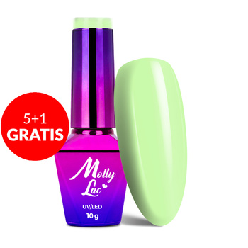 5+1gratis Lakier hybrydowy MollyLac Fancy Fashion Mint Coctail 10g Nr 337