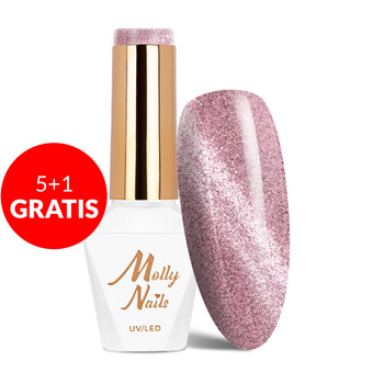 5+1gratis Magnetyczny lakier hybrydowy Cat Eye Womanity Lipstick Molly Nails HEMA/Di-HEMA Free 8g Nr 441