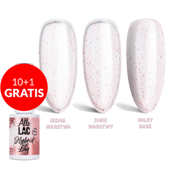 10+1gratis Lakier hybrydowy LED/UV Gel Polish Pinks Peachy Glitter AlleLac HEMA/Di-HEMA Free 6g