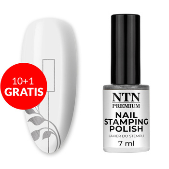 10+1gratis Lakier do stempli i blaszek NTN Premium srebrny 7ml Nr 91