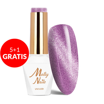 5+1gratis Magnetyczny lakier hybrydowy Cat Eye Womanity Miss Violet Molly Nails HEMA/Di-HEMA Free 8g Nr 442