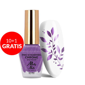 10+1gratis Lakier do stempli i stampingu Molly Nails PRO Stamping Chrome fioletowy purple 10ml