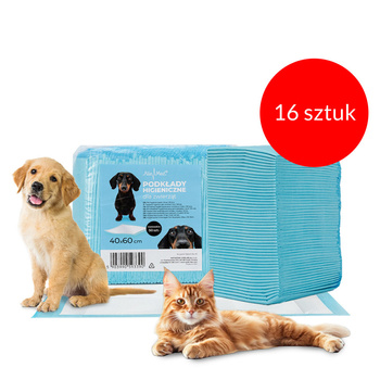 16sztuk Podkłady mata maty chłonne dla psa nauka sikania higiena czystość AlleMed 50 szt. 40x60 cm niebieskie