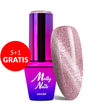5+1gratis Lakier hybrydowy Molly Nails Cat Eye Womanity Lipstick 8g Nr 441