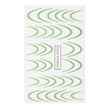 Gradientowe naklejki wodne na paznokcie/ French/ Ombre/Francuska linia uśmiechu 34szt zielone STZ54