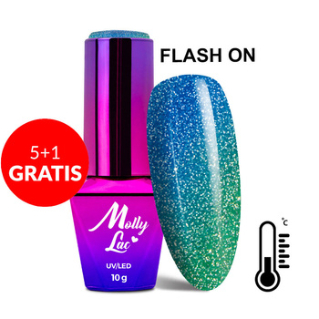 5+1gratis Lakier hybrydowy MollyLac Thermo Flashing Lights Stories 10 g Nr 696