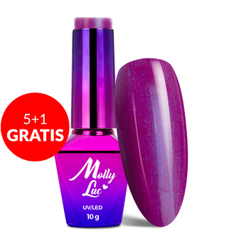 5+1gratis Lakier hybrydowy MollyLac Bling it on! Purple Chic 10g Nr 504