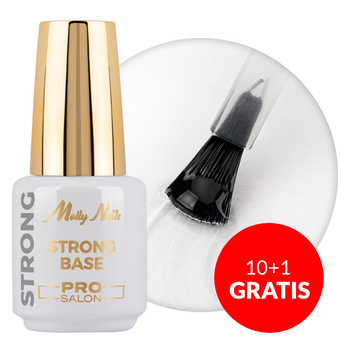 10+1gratis Baza hybrydowa Strong Base Pro Salon Molly Nails HEMA/Di-HEMA Free 15g