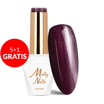 5+1gratis Lakier hybrydowy Molly Nails I'm Nudelover Liquid Violet HEMA/Di-HEMA Free 8g Nr 528