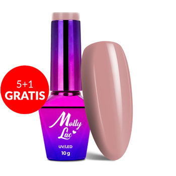 5+1gratis Lakier hybrydowy MollyLac -  Skin & Make Up - Natural 10g Nr 303