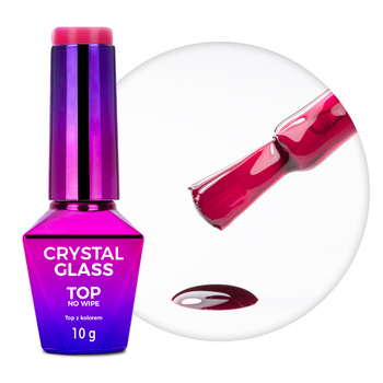 Kolorowy top bez przemywania top no wipe Crystal Glass Molly Nails Raspberry HEMA/Di-HEMA Free 10g