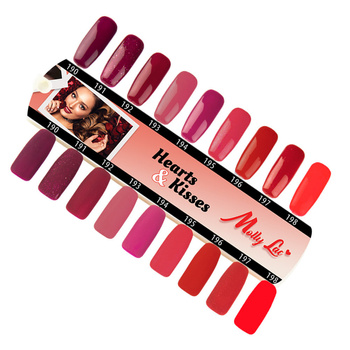 Wzornik MollyLac Hearts Kisses połysk i mat 9 Kolorów